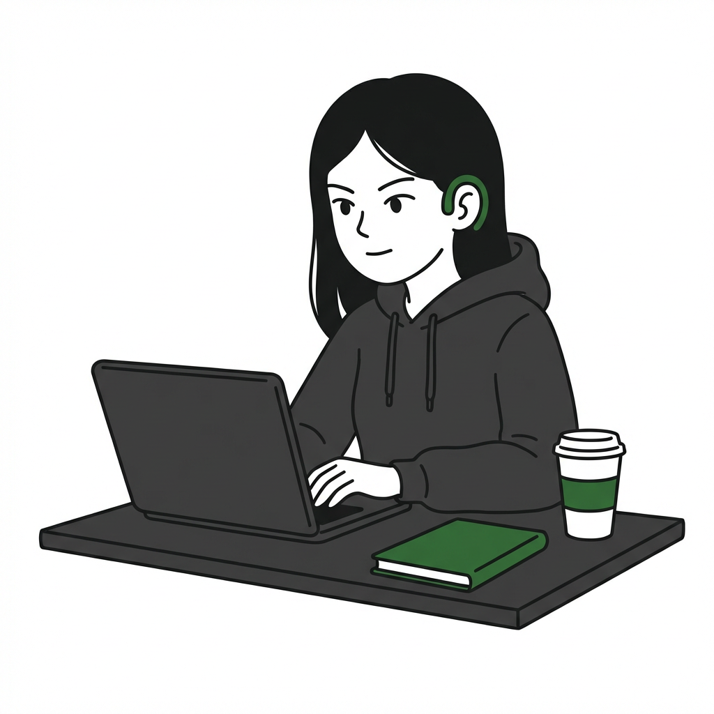 College student studying