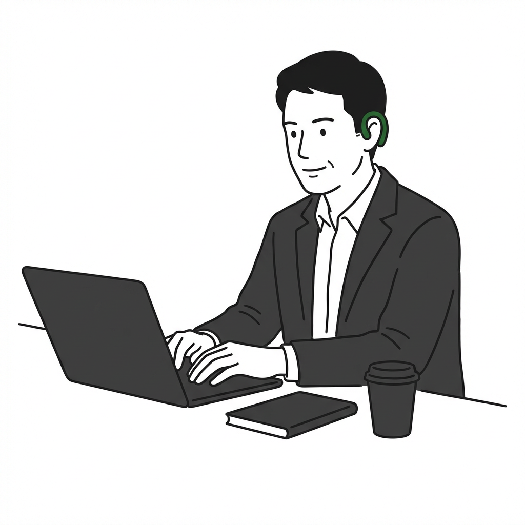 Senior knowledge worker at desk